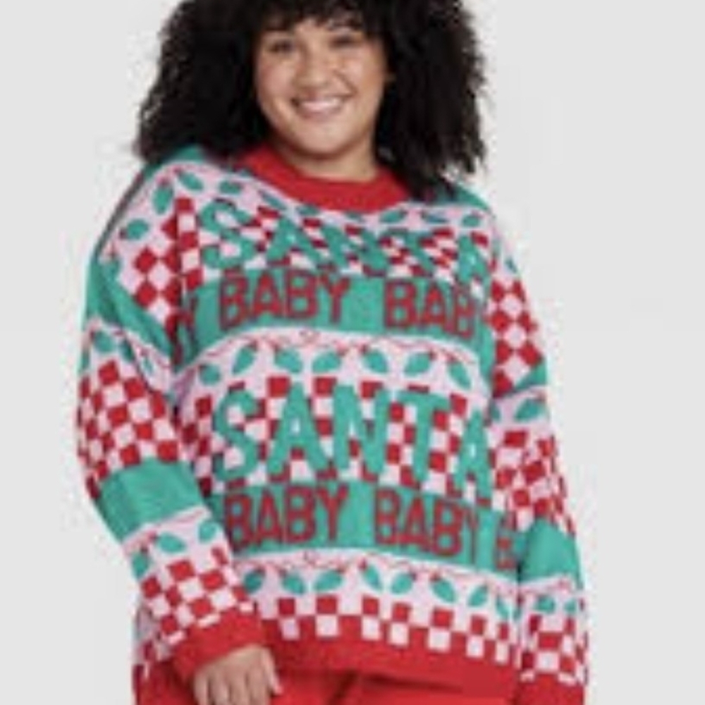 Womens Festive Santa Baby Sweater